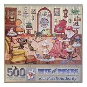 BITS & PIECES Grandma's Cat Nap 500 Piece Jigsaw Puzzle